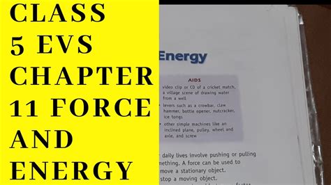 CLASS 5 EVS CHAPTER 11 FORCE AND ENERGY YouTube