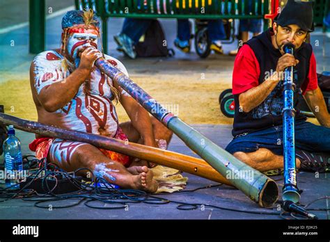 Aboriginal Playing Didgeridoo