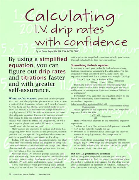 Calculating IV Drip Rates With Confidence