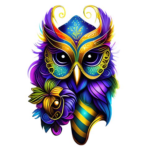 Mardi Gras Owl Fantasy Mask Rectangle Magnet Creative Fabrica