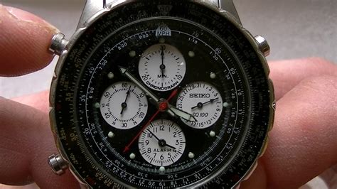 Seiko 7T34 6A90 Chronograph Vintage Flightmaster SQ100 For 654 For