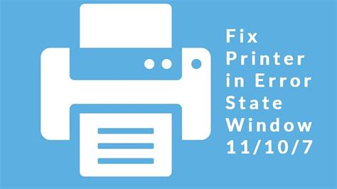 Fix Printer In Error State Window Learn Bulk Youtube