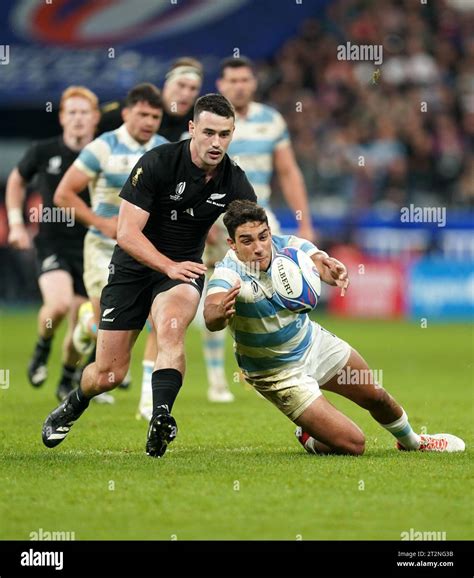 New Zealand's Will Jordan and Argentina's Santiago Carreras during the ...