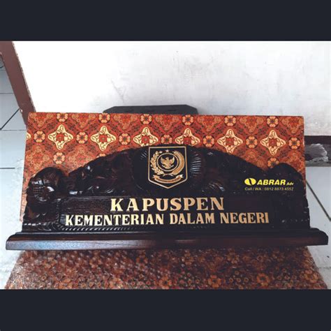 Jual Papan Nama Ukir Jati Kantor Jakarta Pusat Abrar Souvenir