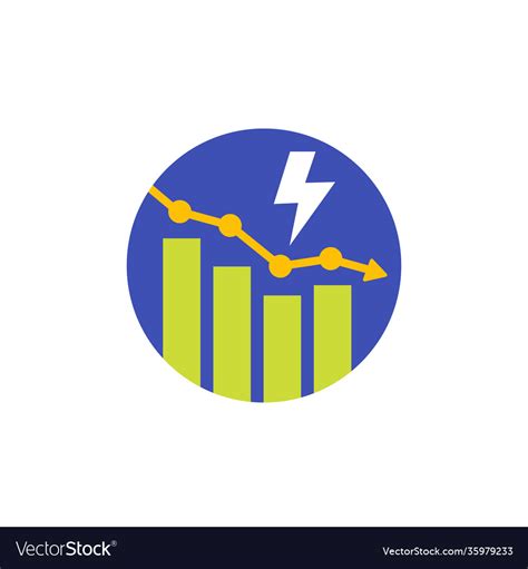 Power consumption decrease reduction icon Vector Image