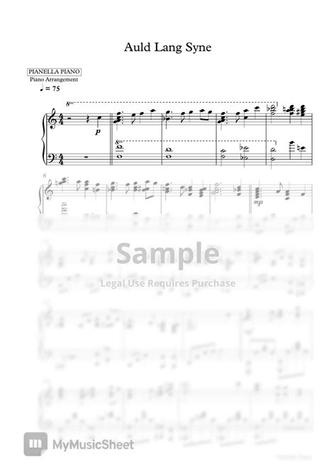 Various Artists Auld Lang Syne Piano Sheet Bản Nhạc By Pianella Piano