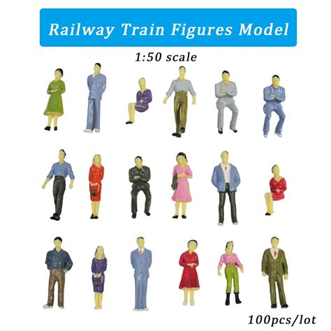 Trem Ferrovi Rio Pessoas Figuras Em Miniatura Escala Pintado