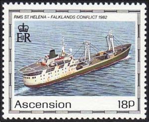 Stamp RMS St Helena 1982 Ascension Island Maiden Voyage Of St Helena