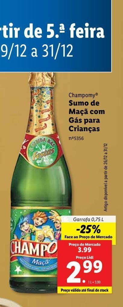 Promoção Sumo De Maça Com Gas Para Crianças Champomy Em Lidl