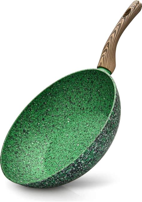 Fissman Wok Pan Malachite Series EcoStone Coating Bakelite Handles With