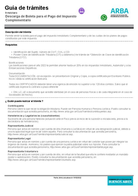 Guia De Tramites Inmobiliario Descarga De Boleta Para El Pago Del Impuesto Complementario Guía