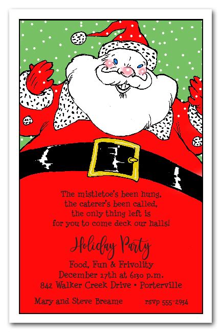 Santa Claus Holiday Christmas Party Invitations