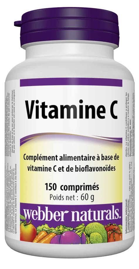 Vitamine C Mg Comprim S Webber Naturals Fr