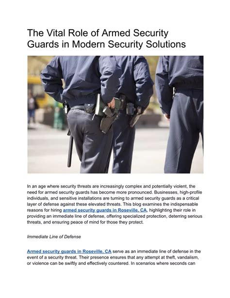 PPT The Vital Role Of Armed Security Guards In Modern Security