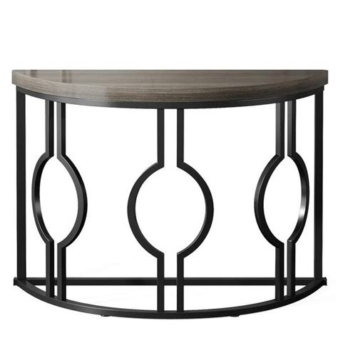 Byblight Turrella In Gray Half Moon Wood Console Table Entryway