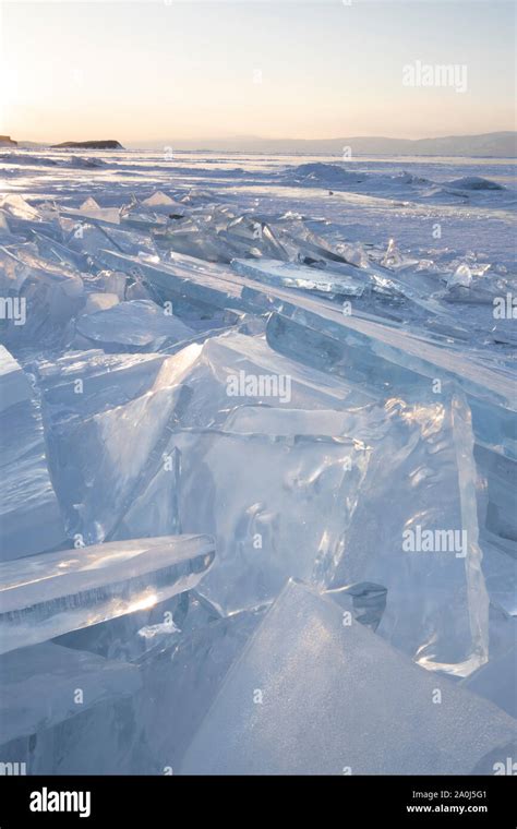 ice cracks in baikal lake Stock Photo - Alamy