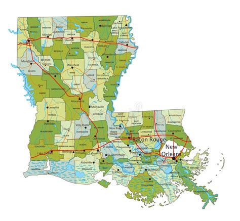 Mapa Pol Tico Editable Detallado Con Capas Separadas Louisiana