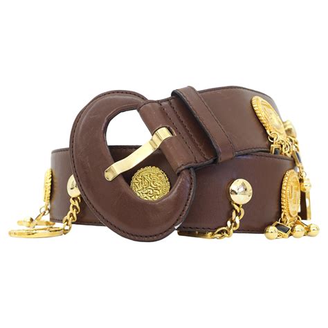 Escada Brown Leather Gold Hardware Belt For Sale At Stdibs