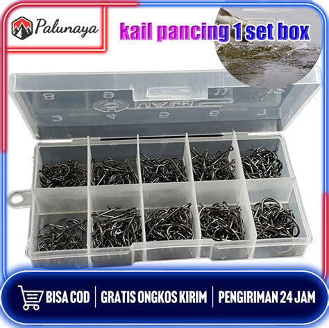 100 500 Buah Kait Ikan Baja Karbon Kail Pancing Ikan Tajam Dari No 3 S