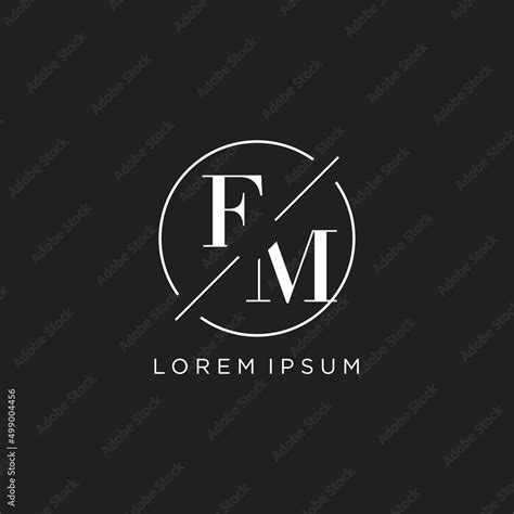 Letter FM logo with simple circle line. Creative look monogram logo design Stock Vector | Adobe ...