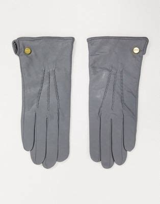 Barney S Originals Hellgraue Handschuhe Aus Echtem Leder ASOS