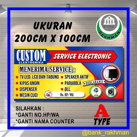 Spanduk Banner Service Elektronik Ukuran 200cm X 100cm Shopee Indonesia