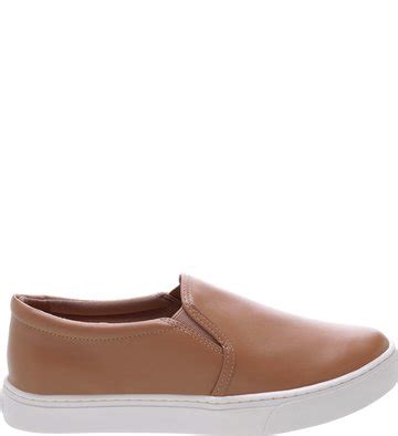 Slip On Couro Nude Rose Arezzo