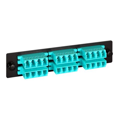 Classic Lc Lc Fiber Optic Lgx Compatible Adapter Panel With Aqua Multimode Adapters For 24