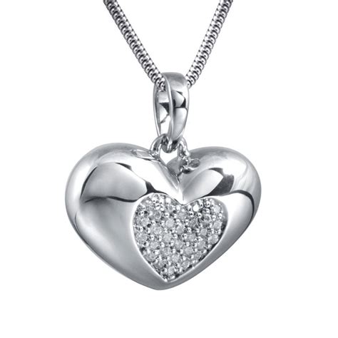 Jeweled Heart Cremation Pendant Sterling Silver Oneworld Memorials