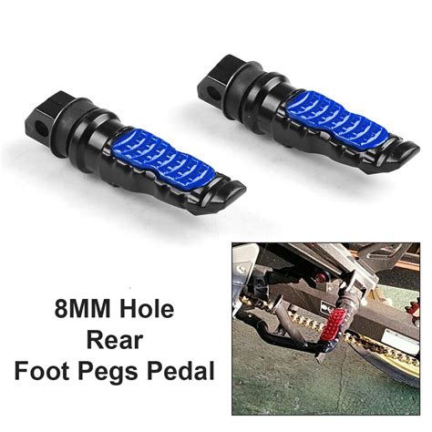 Universal 2pcs Motorcycle Rear Passenger Foot Pegs Pedals Footrest