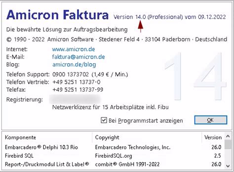 Grundeinstellungen Satware Amicron Faktura Schnittstelle