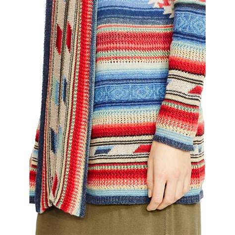 Polo Ralph Lauren Serape Shawl Collar Sweater In Blue Lyst