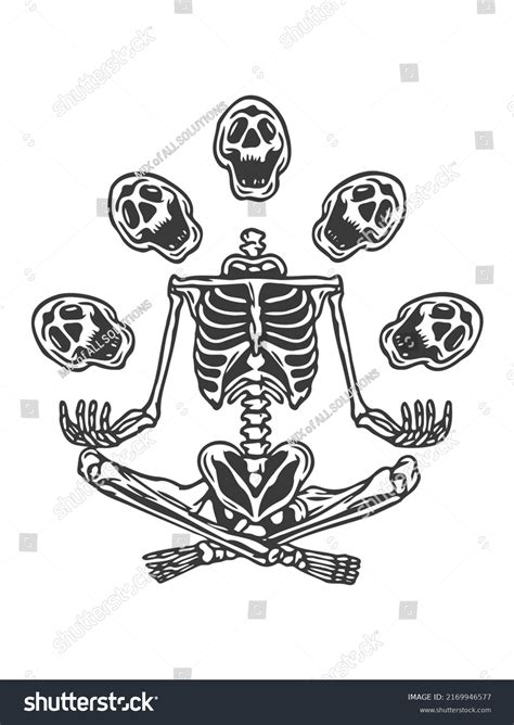 Human Skeleton Yoga Meditation Lotus Position Stock Vector Royalty