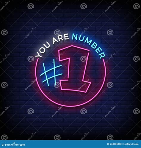 Neon Sign You Are Number One With Brick Wall Background Vector Stock