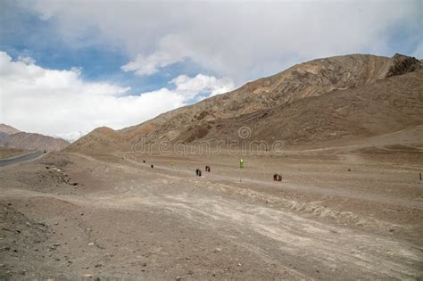 Barren Landscape Of Leh Ladakh Near Magnetic Hills Stock Image Image