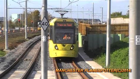 Manchester Metrolink Trams On Test At Shadowmoss On The New Tram Line