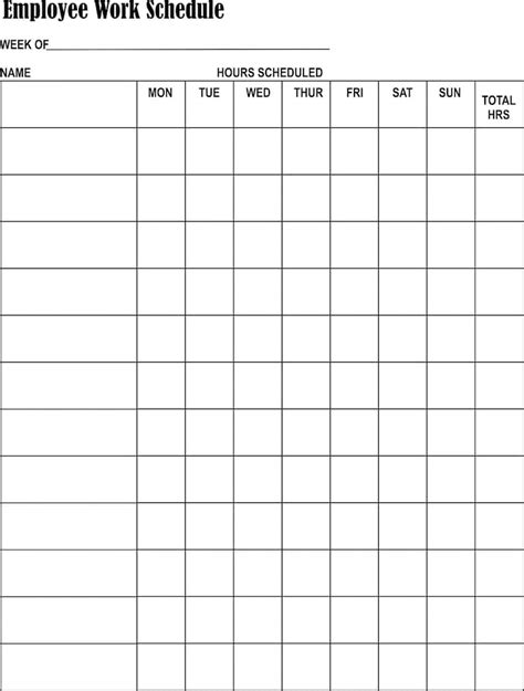 Employee Weekly Time Sheet 8.5x11 Digital Download PDF Printable Chart ...