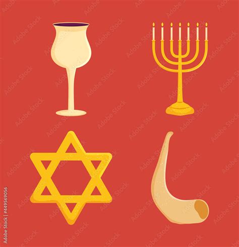 Jewish symbols set Stock Vector | Adobe Stock