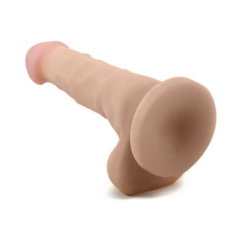 Sam Dildo 7in Au Naturel Sensa Feel W Balls Beige Blush Satisfaction