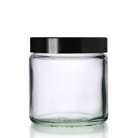 Ml Clear Glass Ointment Jar And Mm Black Urea Cap Ideon Co Uk