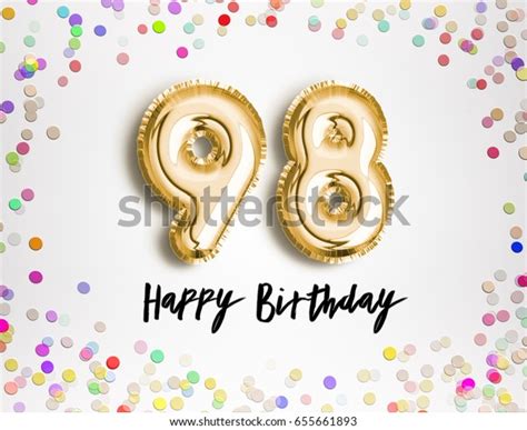 98th Birthday Celebration Gold Balloons Colorful Stock Illustration ...