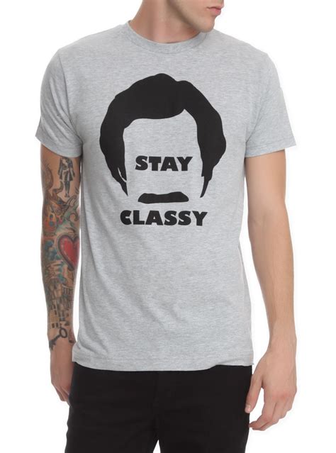 Anchorman The Legend Of Ron Burgundy Stay Classy Slim Fit T Shirt Hot Topic Shirts Cartoon