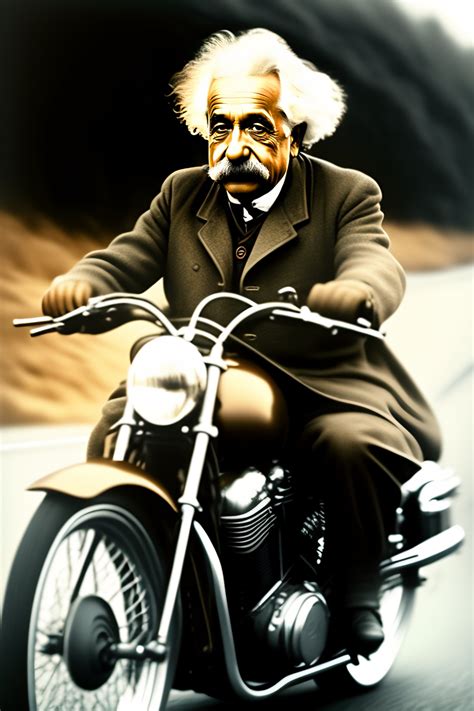 Lexica A Photo Of Albert Einstein Riding A Motorcycle