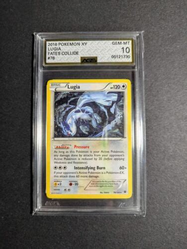 Lugia 78 124 Non Holo Fates Collide 2016 Pokemon Card AGS 10 GEM MINT