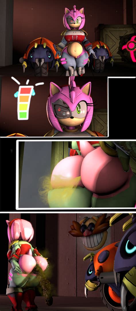 Rule 34 3d 3d Artwork Amy Rose Android Anotherthrowaway Belly Big Breasts Bloated Belly