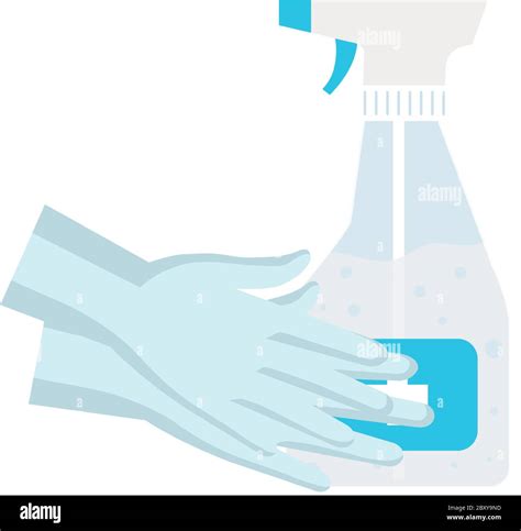 Hands Sanitizer Bottle And Gloves Vector Design Stock Vector Image