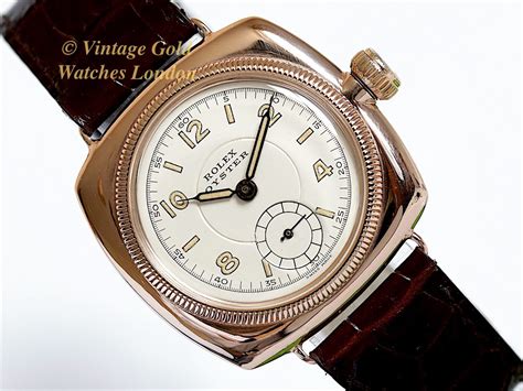 Rolex Cushion Oyster 9k Pink Gold 1928 Vintage Gold Watches