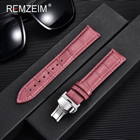 Remzeim Bamboo Pattern Genuine Leather Watch Strap First Layer Cowhide