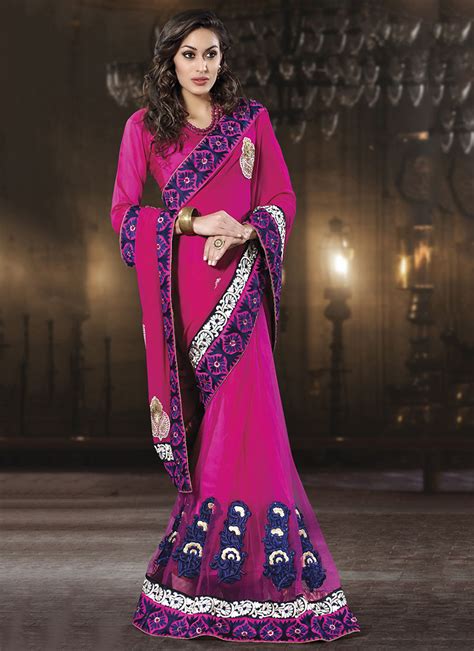 هوليوود فور عرب Pink And Purple Exclusive Saree Designs