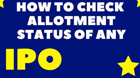 How To Check Ipo Allotment Status Check Allotment Status Of Any Ipo